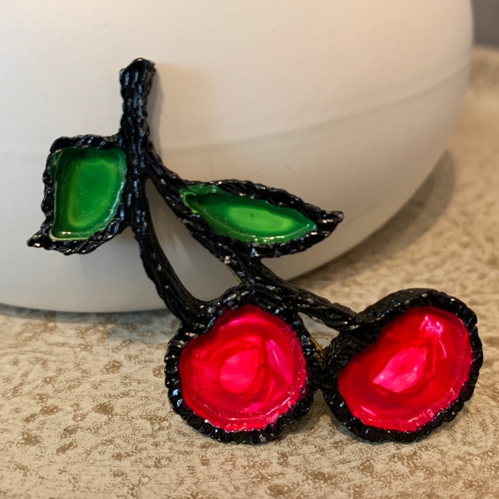 Vintage Cherry Pin - Picture 9 of 16
